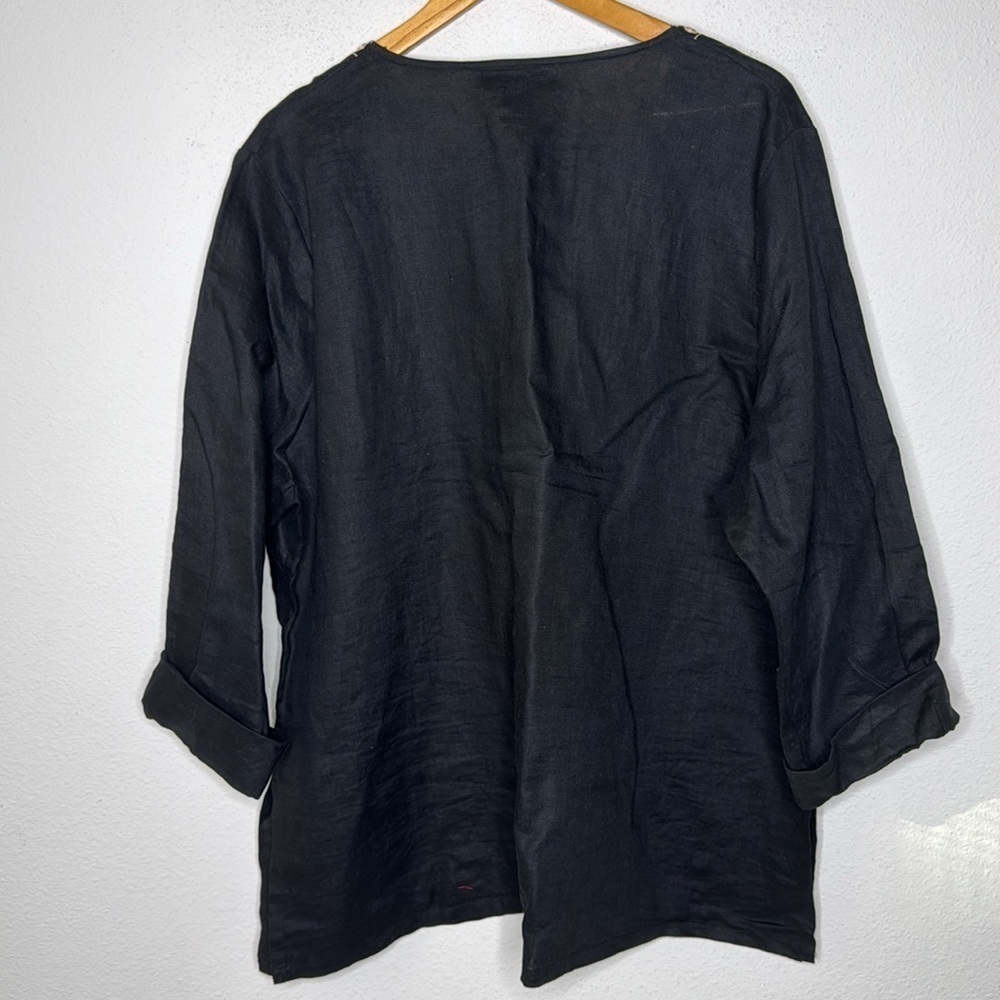 Saint Tropez west plus size 2X embroidered 10% linen dashiki NWOT - Picture 2 of 3